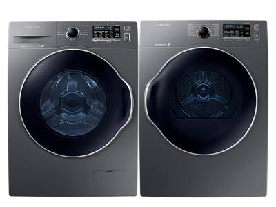 24" Samsung Front Load Washer and 4 cu.ft Electric Dryer - WW22K6800AX-DV22K6800EX 6800X Pair