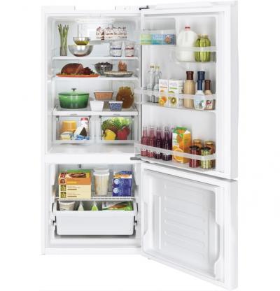 GE 21 Cu. ft. White Bottom Freezer Refrigerator