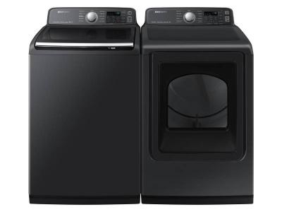 27" Samsung 5.8 Cu.Ft. High Efficient Top Load Washer And 7.4 Cu.Ft. Electric Dryer - WA50T7455AV-DVE50T7455V