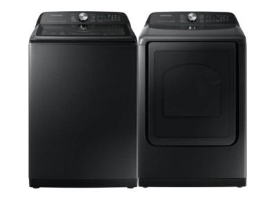 28" Samsung 5.8 Cu. Ft Capacity Top Loading Washer and 27" Electric Dryer with 7.4 Cu. Ft. Capacity  - WA50A5400AV-DVE50A5405V