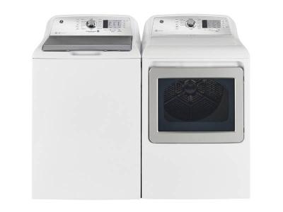 27" GE 5.3 Cu. Ft. Capacity Top Load Washer and 7.4 Cu. Ft. Capacity Top Load Gas Dryer - GTW680BMRWS-GTD65GBMRWS