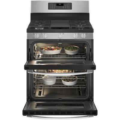 30" GE 6.8 Cu. Ft. Free-Standing Double Oven Convection Gas Range In Stainless Steel - JCGBS86SPSS