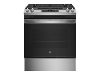 30" GE 5.3 Cu. Ft. Slide In Gas Range in Stainless Steel - JCGSS61SPSS