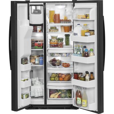 33" GE 23.2 Cu. Ft. Side-By-Side Refrigerator In Black - GSS23GGKBB