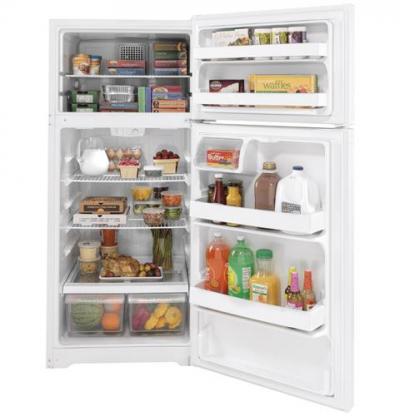 28" GE 16.6 Cu. Ft. Top-Freezer Refrigerator - GTE17DTNRWW