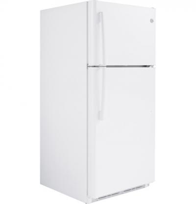 30" GE 18 Cu. Ft. Top-Freezer Frost-Free Refrigerator - GTE18FTLKWW