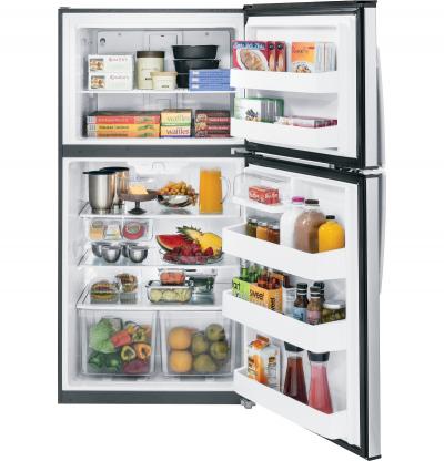 33" GE 21.2 Cu. Ft. Top-Freezer No-Frost Refrigerator - GTE21GSHSS