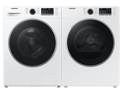 23" Samsung 2.9 Cu. Ft . Front Load Washer with Super Speed And 4.0 Cu. Ft. Dryer with Sensor Dry - WW25B6800AW-DV25B6800EW