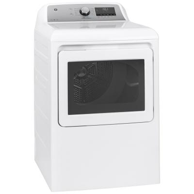 27" GE 7.4 Cu. Ft. Capacity Electric Dryer With Built-in Wifi in White  - GTD84ECMNWS