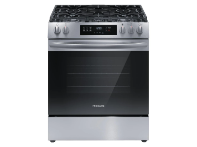 30" Frigidaire Front Control Freestanding Gas Range in Stainless Steel - FCFG3062AS