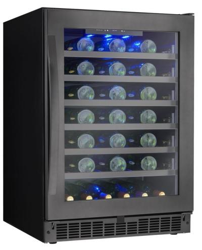 24" Silhouette Single Zone Wine Cellar in Black Stainless Steel  - SSWC056D1B-S