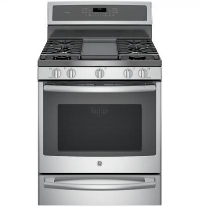 30" GE Profile 5.6 Cu. Ft. Free-Standing Dual Fuel Convection Self-Cleaning Range With Warming Drawer - PC2B940SEJSS