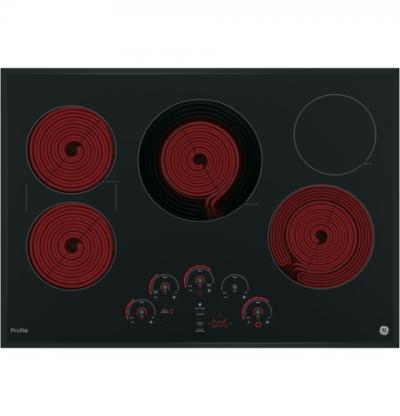 30" GE Profile Electric Cooktop with Built-In Touch Control - PP9030DJBB