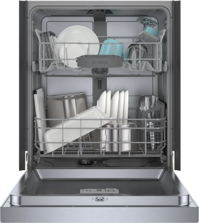 24" Bosch 100 Series 50 dBA Dishwasher in Stainless Steel - SHE3AEM5N