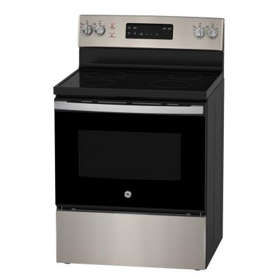 30" GE 5.0 Cu. Ft. Freestanding Electric Self Cleaning Range with  Hi - Lo Broil Dual Bake Element and  Storage Drawer - JCB630ETES