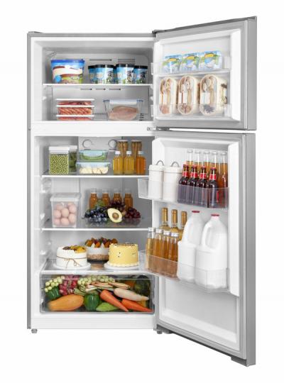 28" Danby 14.2 Cu. Ft. Apartment Size Fridge Top Mount in Stainless Steel - DFF142E1SSDB