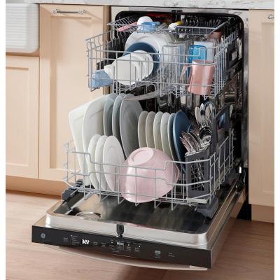 24" GE Front Control Stainless Steel Interior Dishwasher with Sanitize Cycle - GDF670SYVFS