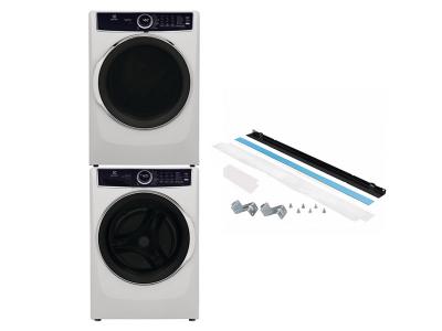 27" Electrolux Front Load Washer and Electric Dryer and Stacking Kit - STACKIT7X-ELFW7637AW-ELFE763CAW