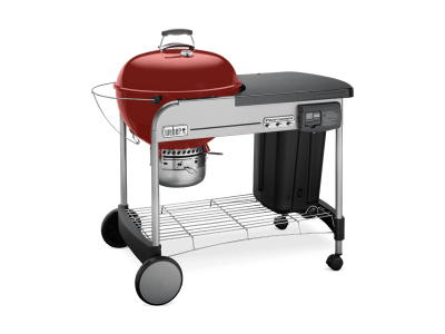 48" Weber Charcoal BBQ with Steel Cart in Crimson - Performer Deluxe (Cr)