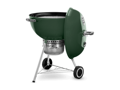 23" Weber Charcoal Grill with Built-In Thermometer in Green - Original Kettle Premium (Gr)