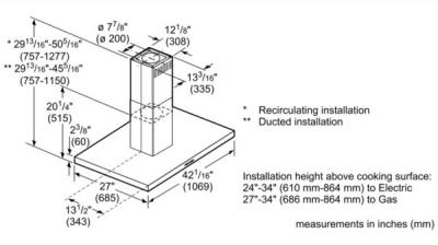 42" Bosch 800 Series Box Island Hood - HIB82651UC