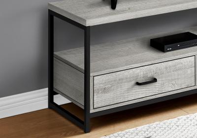 Monarch 48-inch TV Stand In Grey Wood Look Finish with Black Metal Frame - I 2871