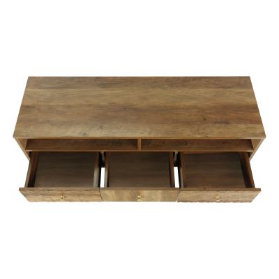 Monarch 48-inch TV Stand With Open and Closed Storage In Walnut Mid-Century with 3 Drawers - I 2835