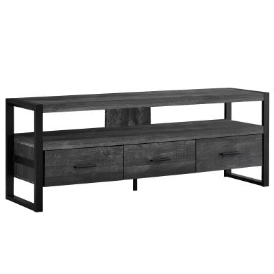 Monarch 60 Inch TV Stand with 3 Drawer In Black Reclaimed Wood Look - I 2823