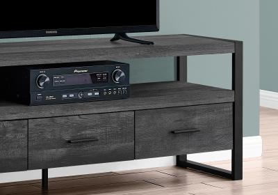 Monarch 60 Inch TV Stand with 3 Drawer In Black Reclaimed Wood Look - I 2823