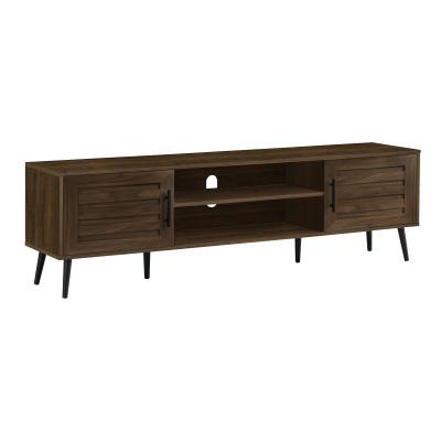 Monarch 72 Inch TV Stand in Brown Wood Look with 2 Doors - I 2717