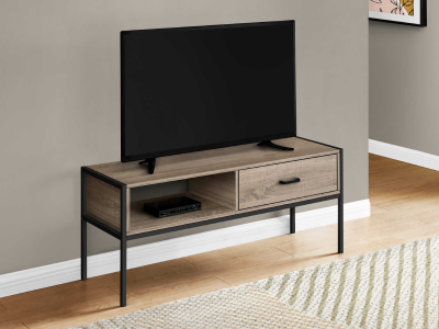 Monarch 48 Inch TV Stand with Black Metal in Dark Taupe Wood Look - I 2876