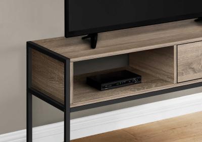 Monarch 48 Inch TV Stand with Black Metal in Dark Taupe Wood Look - I 2876