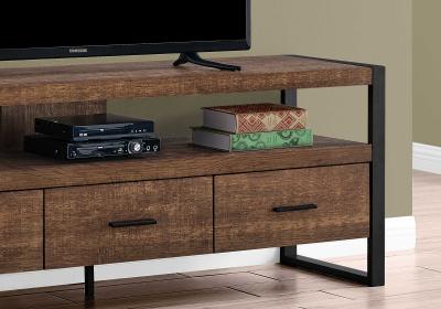 Monarch 60 Inch TV Stand with 3 Drawers in Brown Reclaimed Wood Look - I 2820