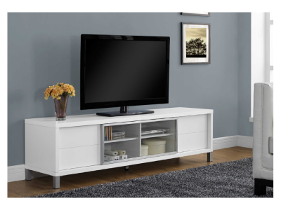 Monarch 70 Inch TV Stand with 4 Drawers and 2 Adjustable Shelves in White Euro Style - I 2537