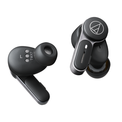 Audio Technica True Wireless Earbuds in Ash Black - ATH-TWX7BK