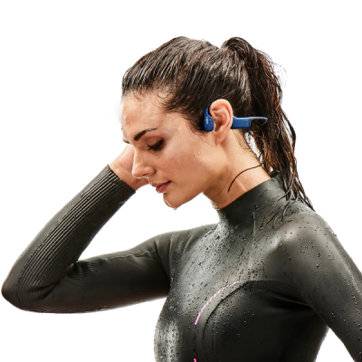 Shokz Bone Conduction Open-Ear Mp3 Swimming Headphones in Sapphire Blue - OpenSwim (Bl)