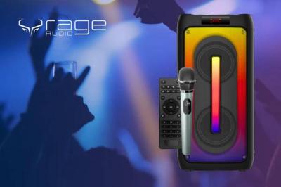 Rage Portable Bluetooth Speaker with Wireless Microphone and Remote Control - BTS3668