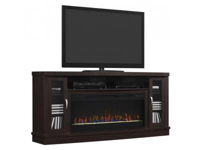 Bell'O TV Stand for TVs up to 80 in Oak Expresso Mantle - HUTCHINSON