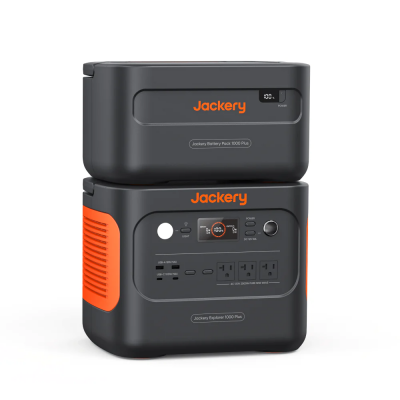 Jackery Explorer 1000 Plus Portable Power Station with Battery Pack and Two 100W Solar Panels - E1000Plus + E1000Plus Pack + 100Wx2