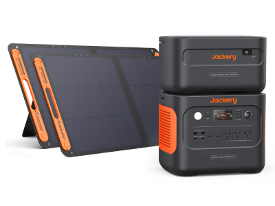 Jackery Explorer 1000 Plus Portable Power Station with Battery Pack and Two 100W Solar Panels - E1000Plus + E1000Plus Pack + 100Wx2