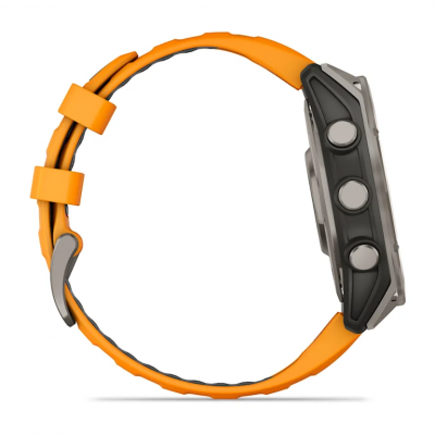 Garmin Fenix 8 Amoled 47 mm Sapphire Titanium Smartwatch with Spark Orange/Graphite Silicone Band - 010-02904-10
