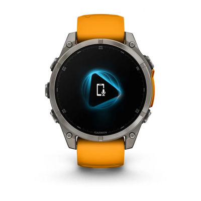 Garmin Fenix 8 Amoled 47 mm Sapphire Titanium Smartwatch with Spark Orange/Graphite Silicone Band - 010-02904-10