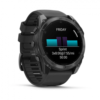 Garmin Fenix 8 Amoled 51 mm Slate Gray Smartwatch with Black Silicone Band - 010-02905-00