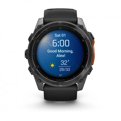 Garmin Fenix 8 Amoled 51 mm Slate Gray Smartwatch with Black Silicone Band - 010-02905-00