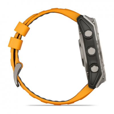 Garmin Fenix 8 Amoled 51 mm Sapphire Titanium Smartwatch with Spark Orange/Graphite Silicone Band - 010-02905-10