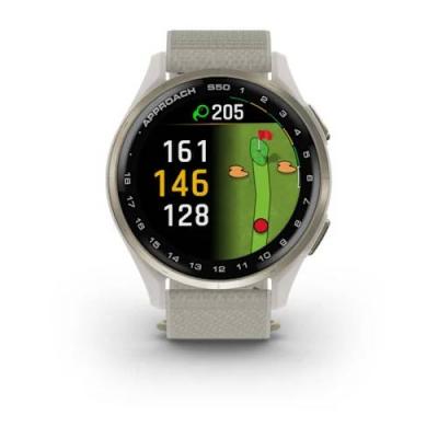 Garmin Approach S50 Cream Gold Aluminum Bezel Smartwatch - 010-03010-01