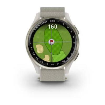 Garmin Approach S50 Cream Gold Aluminum Bezel Smartwatch - 010-03010-01