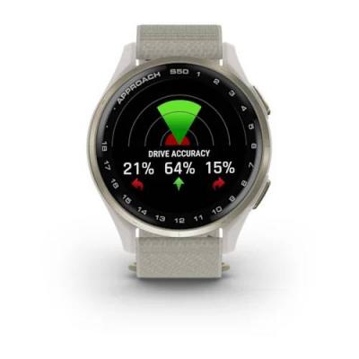 Garmin Approach S50 Cream Gold Aluminum Bezel Smartwatch - 010-03010-01