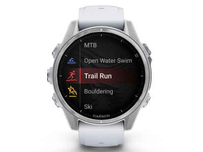 Garmin fenix 8 – 43mm AMOLED Silver Smartwatch with Whitestone Silicone Band - 010-02903-00
