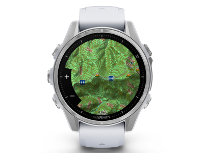 Garmin fenix 8 – 43mm AMOLED Silver Smartwatch with Whitestone Silicone Band - 010-02903-00